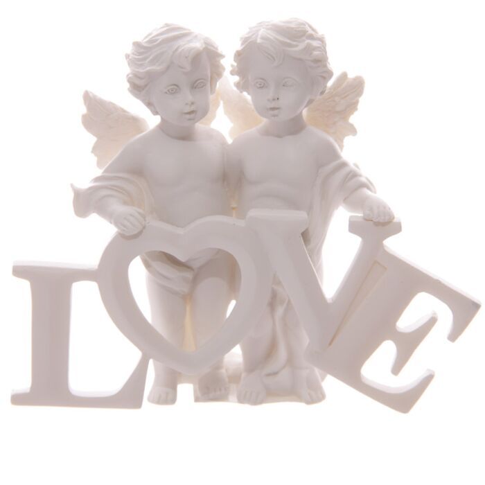 Puckator Cherubs Pair Holding LOVE Letters