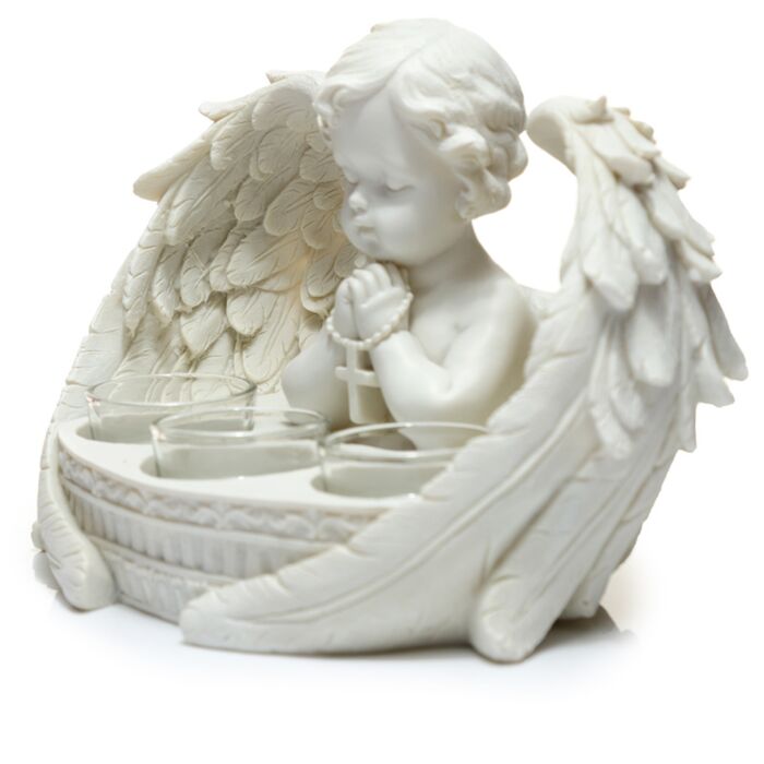 Puckator White Cherub 3 Tea Light Candle Holder