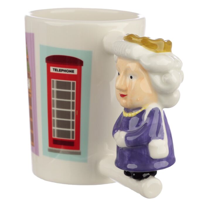 Puckator London Souvenir Queen Ceramic Shaped Handle Mug