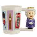 Puckator London Souvenir Queen Ceramic Shaped Handle Mug
