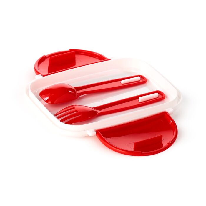 Puckator Foodiemals Clip Lock Stacked Bento Lunch Box with Cutlery