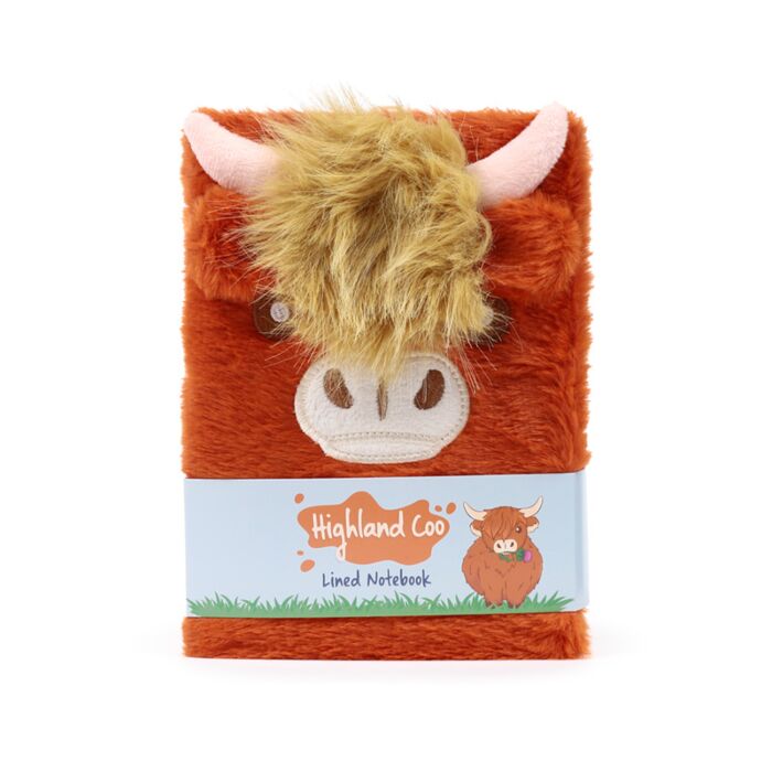 Puckator Highland Coo Cow Plush A5 Notebook