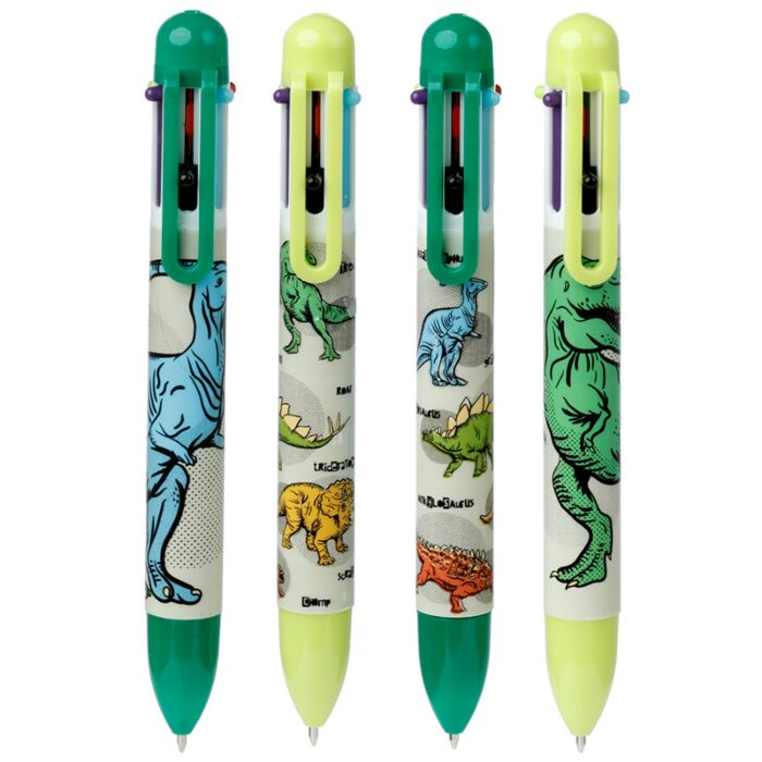 Puckator Dinosauria Multi Colour Pen (6 Colours)
