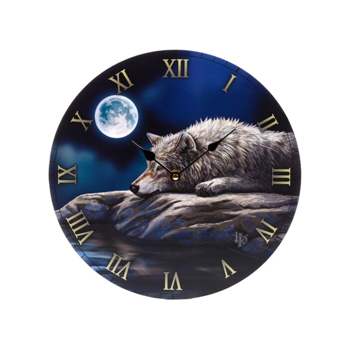 Puckator Lisa Parker Quiet Reflection Wolf Picture Clock
