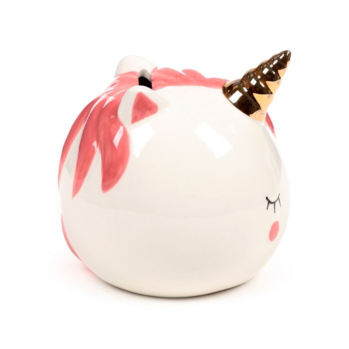 Puckator Enchanted Rainbows Unicorn White Ceramic Money Box