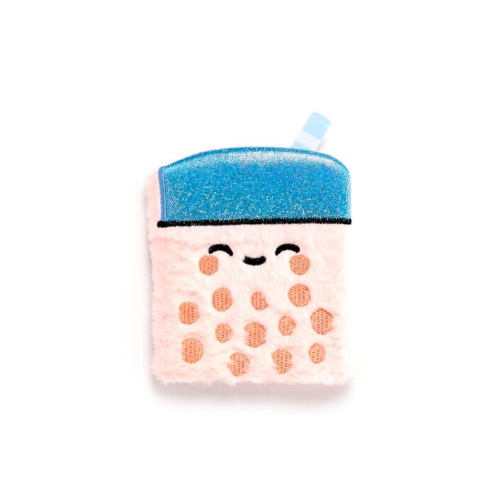 Puckator Foodiemals Bubble Tea Plush Notebook with Pouch & Mini Notebook
