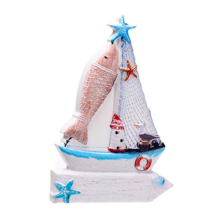 Puckator 3D Printed Souvenir Seaside Magnet Sailing Boat Sign & Fish