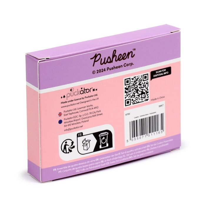 Puckator Pusheen the Cat Set of 4 Shaped Cork Coasters