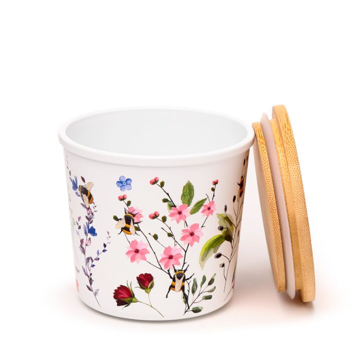 Puckator Nectar Meadows Set of 2 RPET & Bamboo Storage Jars S/M