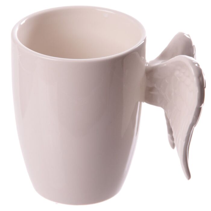 Puckator White Angel Wings Ceramic Shaped Handle Mug