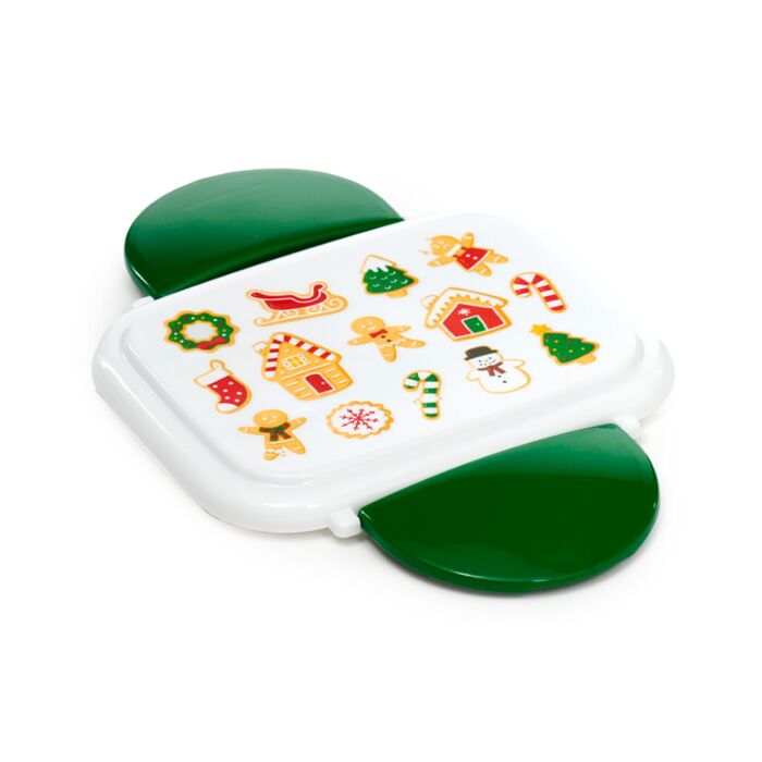 Puckator Christmas Baker Street Gingerbread Clip Lock Stacked Bento Lunch Box with Cutlery