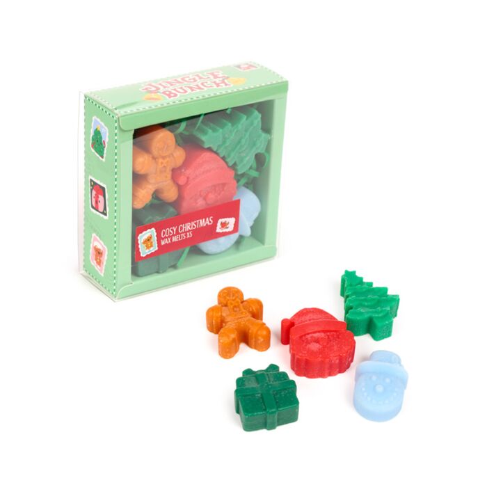 Puckator Cosy Christmas Jingle Bunch Set of 5 Shaped Wax Melts
