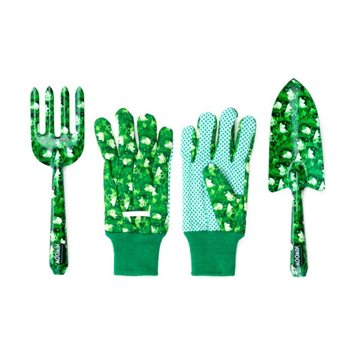 Puckator Moomin 3 Piece Trowel, Fork & Gloves Gardening Gift Set