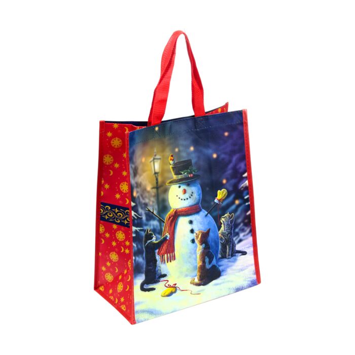 Puckator Lisa Parker Christmas Cats & Snowman Reusable Shopping Bag
