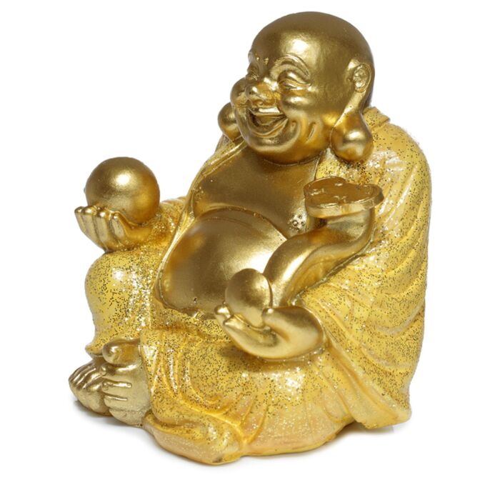 Puckator Mini Lucky Glitter Chinese Laughing Buddha 8cm