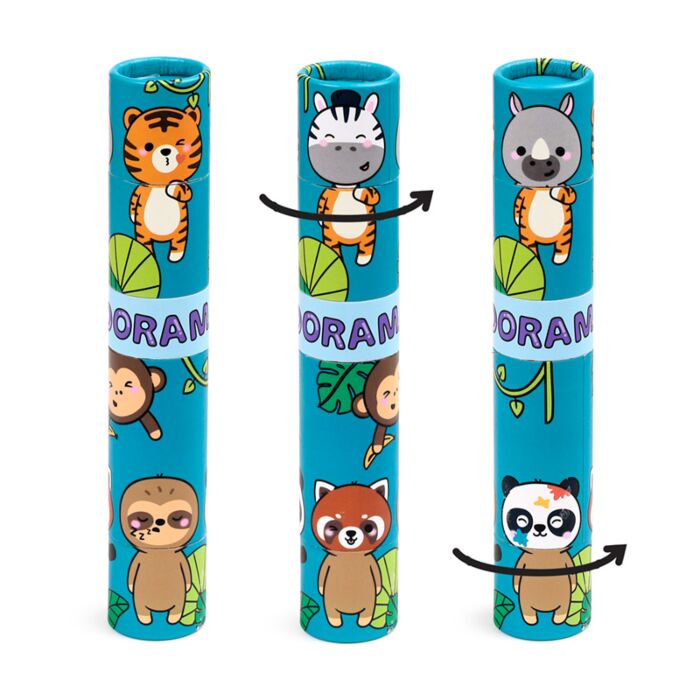 Puckator Adoramals Wild Large Twist Top Pencil Pot with 12 Colouring Pencils & Sharpener