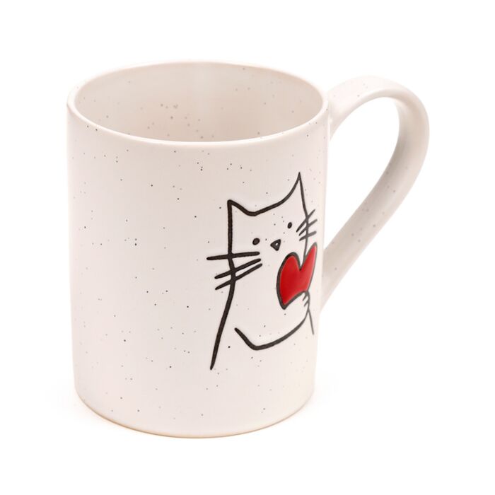Puckator Cat with Heart Stoneware Mug