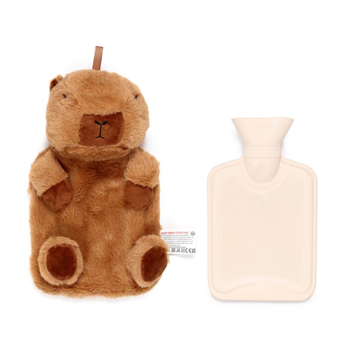 Puckator Capybara 650ml Hot Water Bottle with Plush Cover