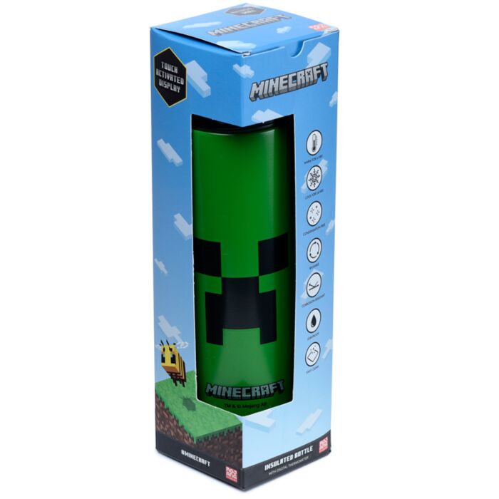 Puckator Minecraft Creeper Hot & Cold Digital Thermometer Bottle