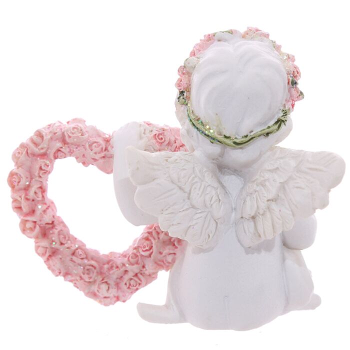 Puckator Cherub with Pink Rose Heart