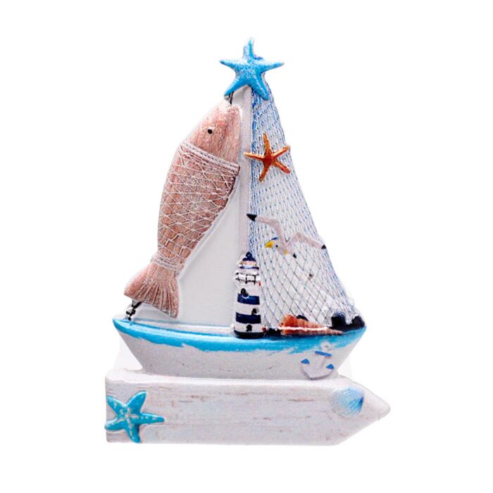Puckator 3D Printed Souvenir Seaside Magnet Sailing Boat Sign & Fish