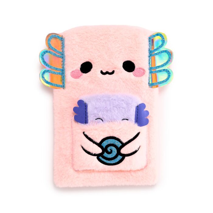 Puckator Adoramals Maddie the Axolotl Plush Notebook with Pouch & Mini Notebook