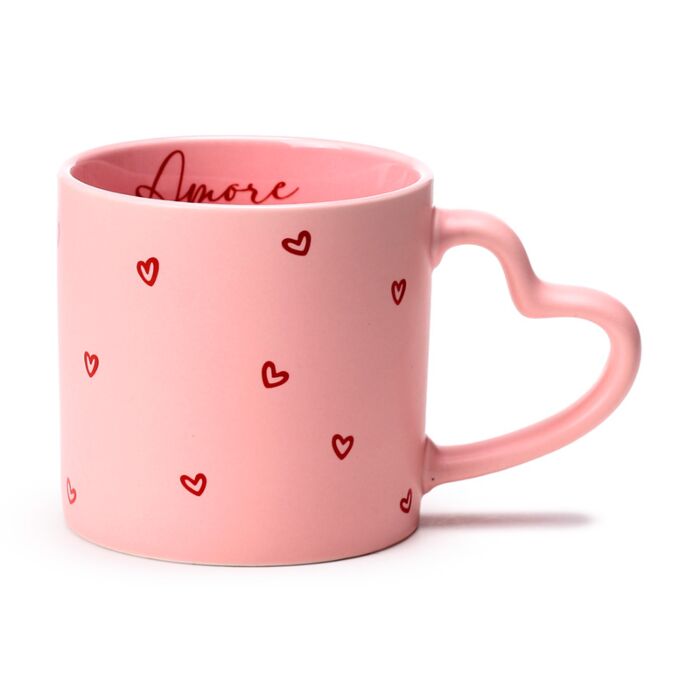 Puckator Amore Heart Porcelain Shaped Handle Mug