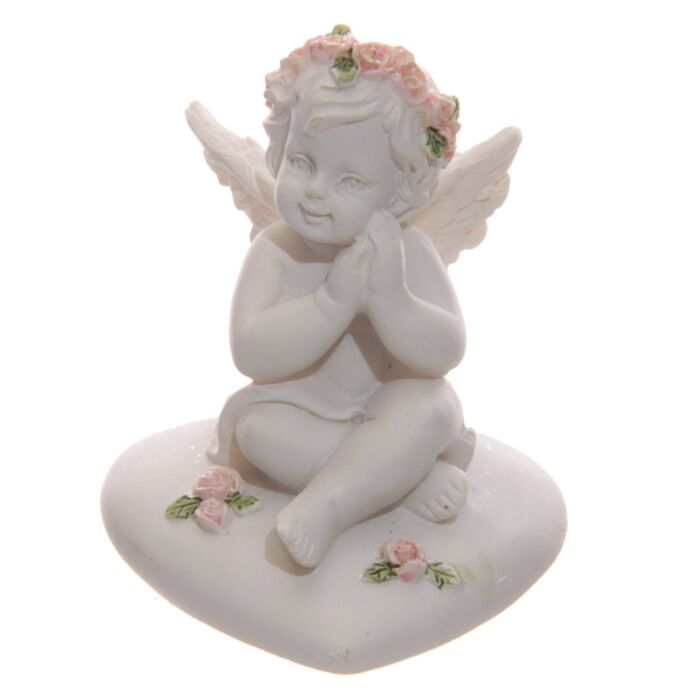 Puckator Cherubs With Pink Roses Sitting on a Heart