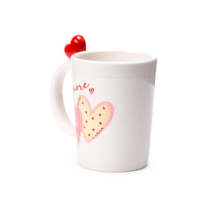 Puckator Amore Hearts Ceramic Shaped Handle Mug