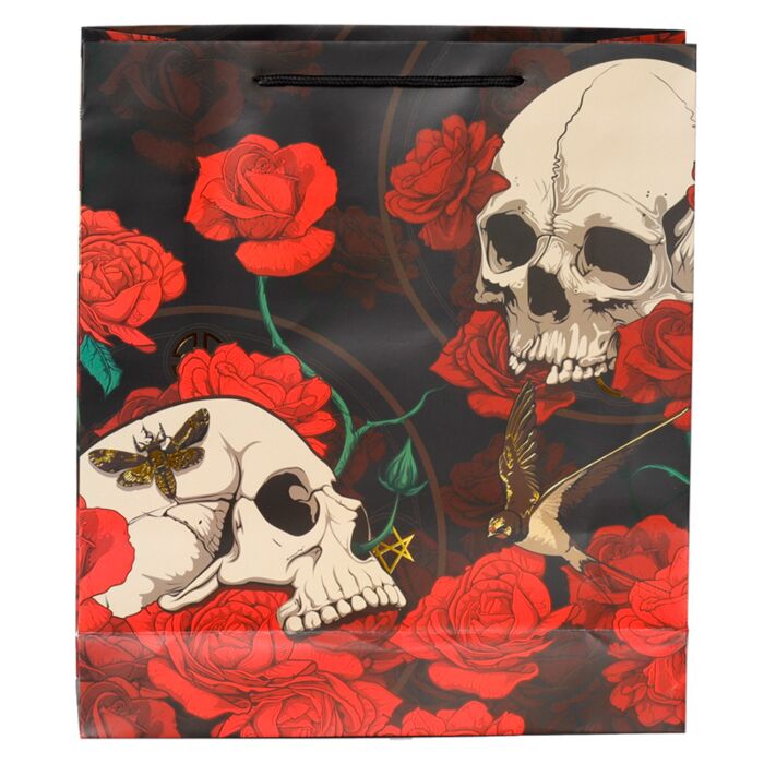 Puckator Skulls and Roses Red Roses Gift Bag Extra Large