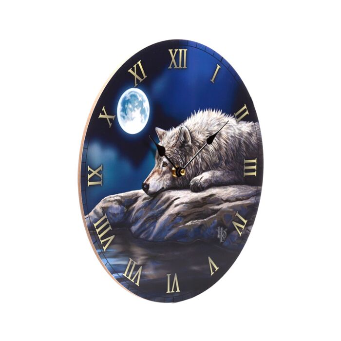 Puckator Lisa Parker Quiet Reflection Wolf Picture Clock