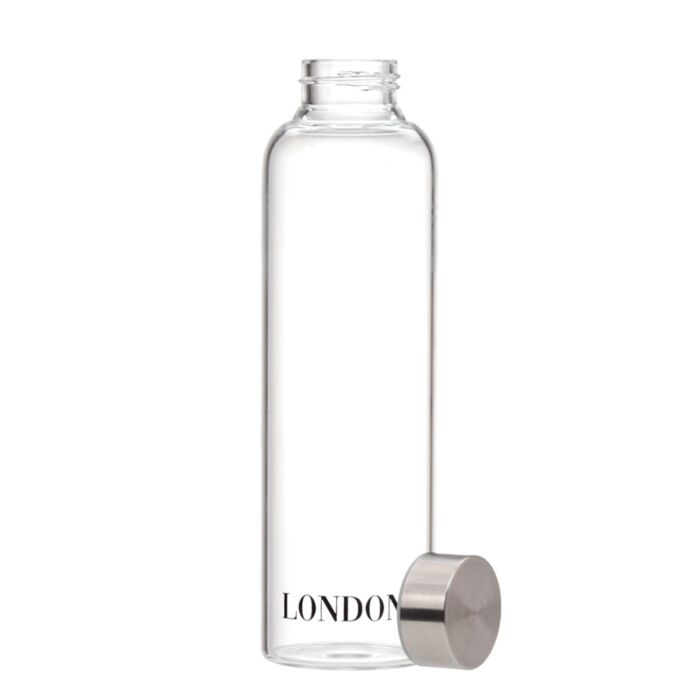 Puckator London Tour Glass Water Bottle with Protective Sleeve