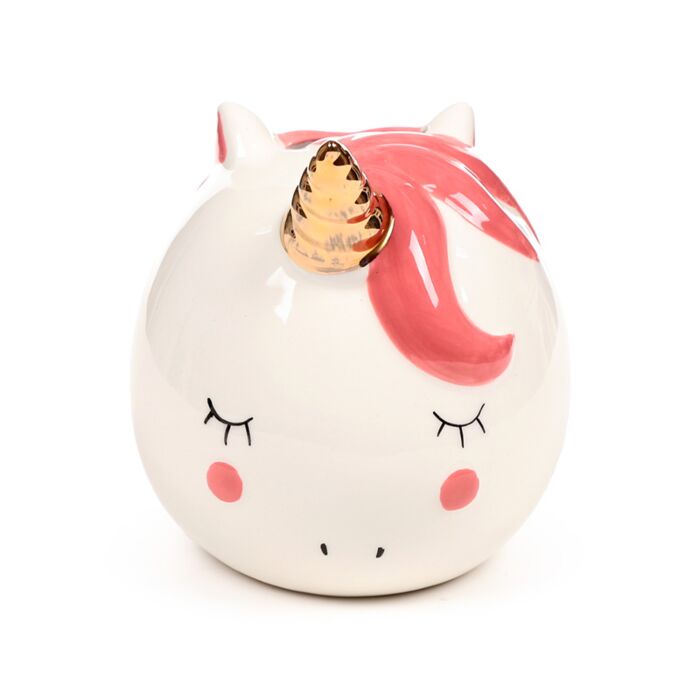 Puckator Enchanted Rainbows Unicorn White Ceramic Money Box