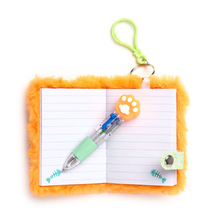 Puckator Beans & Co Cat Plush A7 Mini Notepad & Multi Colour Pen (4 Colours)