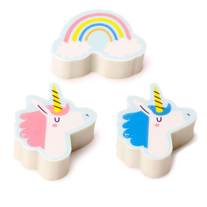 Puckator Unicorn Magic 3 Piece Eraser Set