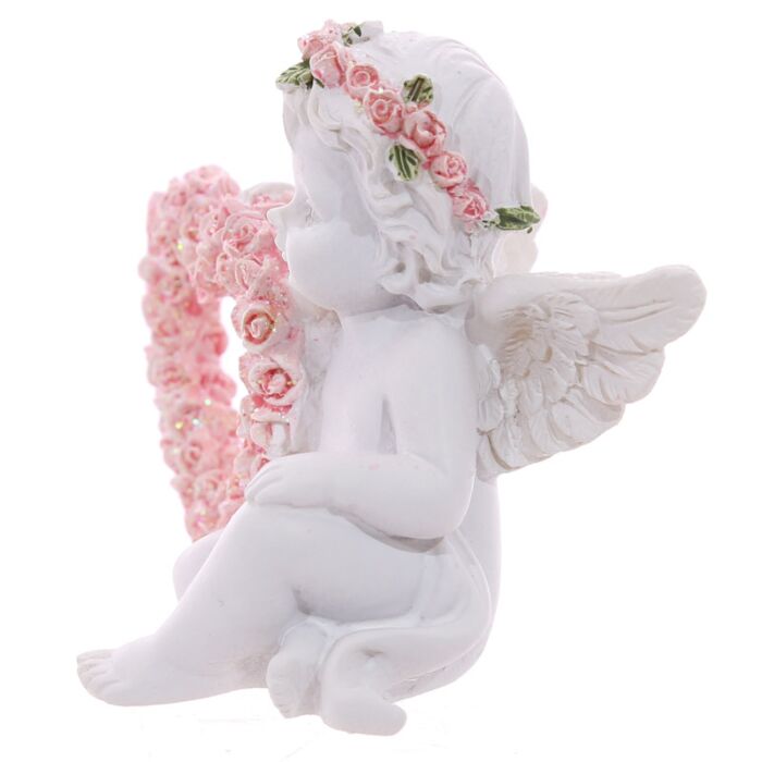 Puckator Cherub with Pink Rose Heart