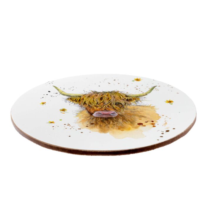 Puckator Jan Pashley Highland Coo Cow Porcelain Mug & Coaster Set