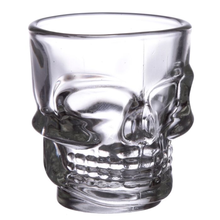 Puckator Set of 2 Skulls and Roses Glass Skull Shot Glasses (60ml)