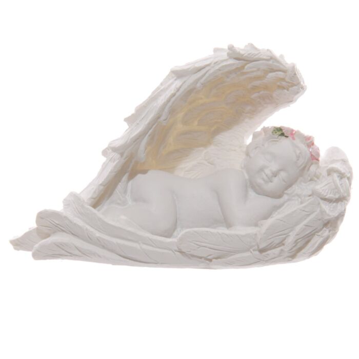 Puckator Cherubs Sleeping in Wings with Pink Roses