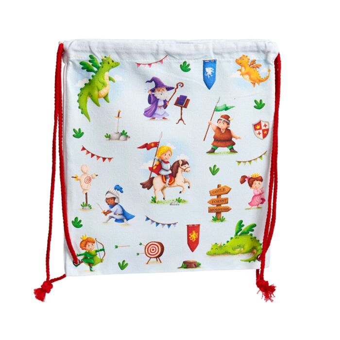 Knights & Dragons Canvas Drawstring Bag