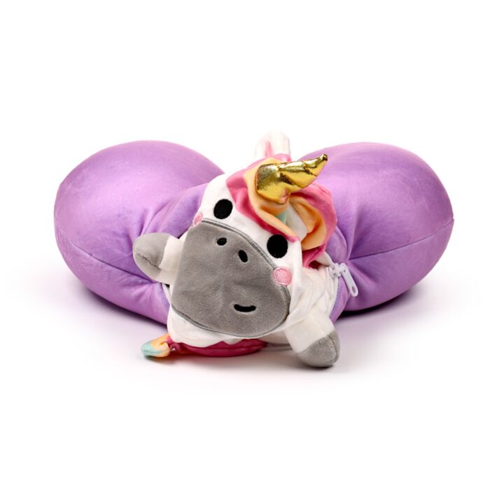 Puckator Swapseazzz Adoracorns Unicorn 2-in-1 Plush Travel Pillow & Toy