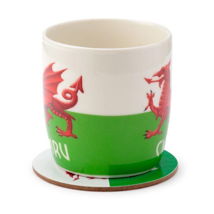 Puckator Welsh Dragon Wales (Cymru) Souvenir Porcelain Mug & Coaster Set