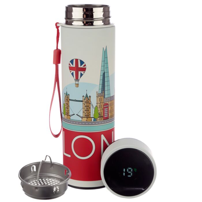 Puckator London Icons Hot & Cold Digital Thermometer Bottle