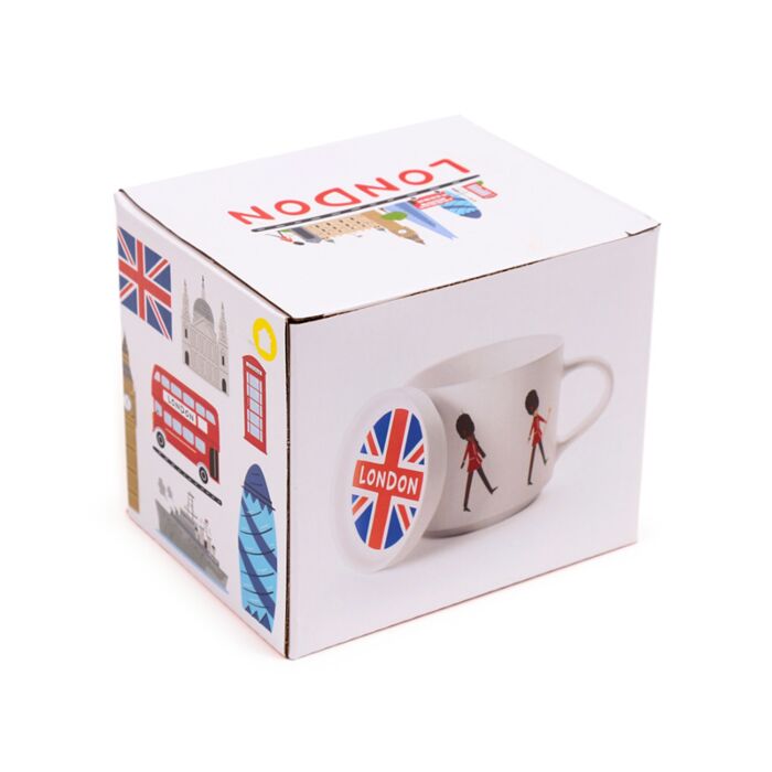 Puckator London Souvenir London Guardsman Porcelain Mug & Coaster Lid Set