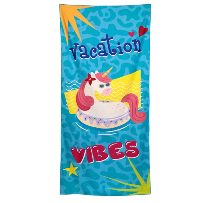 Puckator Vacation Vibes Unicorn Microfibre Beach Towel