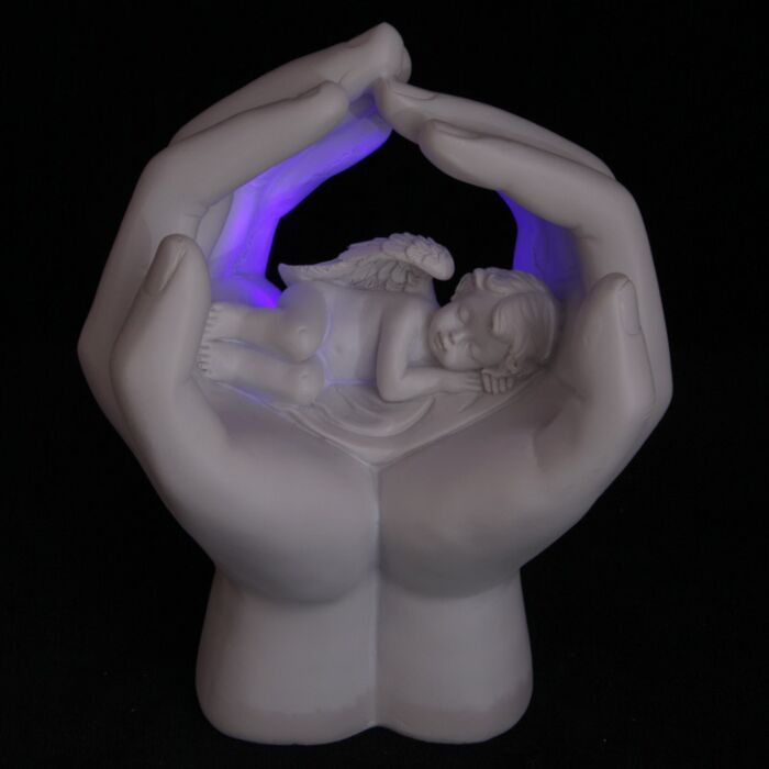 Puckator Sleeping Cherub in Hands with LED