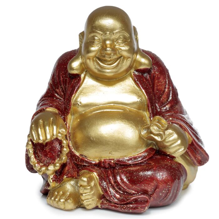 Puckator Mini Lucky Glitter Chinese Laughing Buddha 8cm