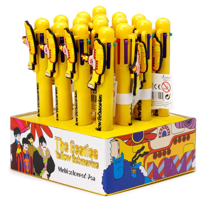 Puckator The Beatles Yellow Submarine Multi Colour Pen with Charm (6 Colours)