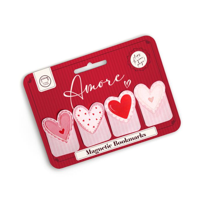 Puckator Amore Heart Magnetic Bookmark Set