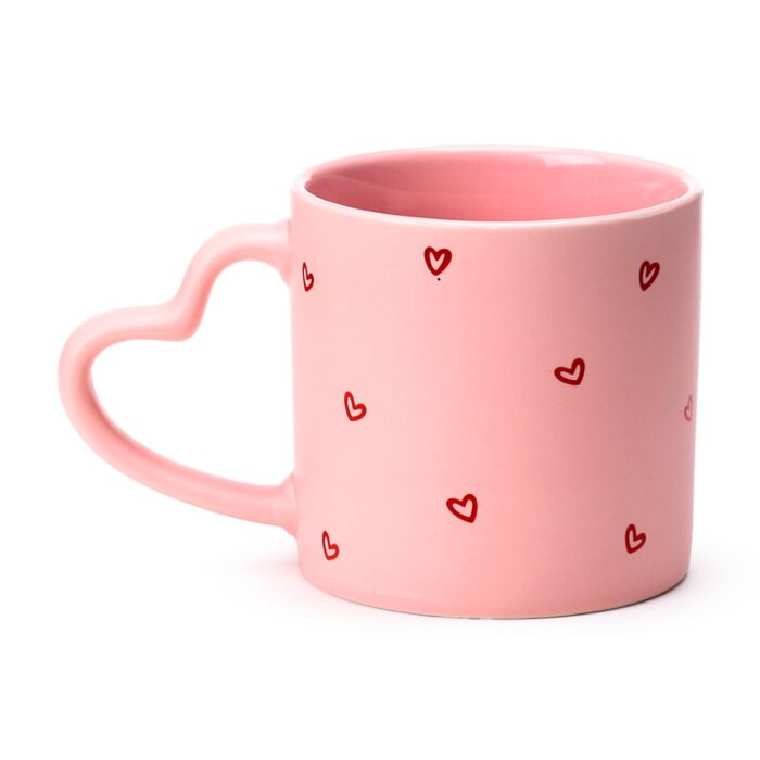 Puckator Amore Heart Porcelain Shaped Handle Mug